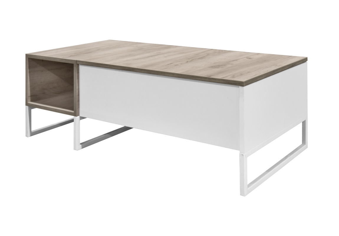 Konferenční stolek TALINUM, dub šedý/bílá