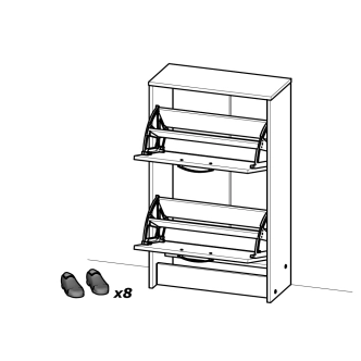 PERK botník 2F, bílá/dub shannon