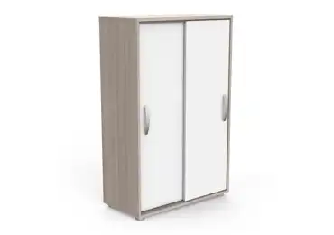 PERK botník s posuvnými dveřmi, bílá/dub shannon