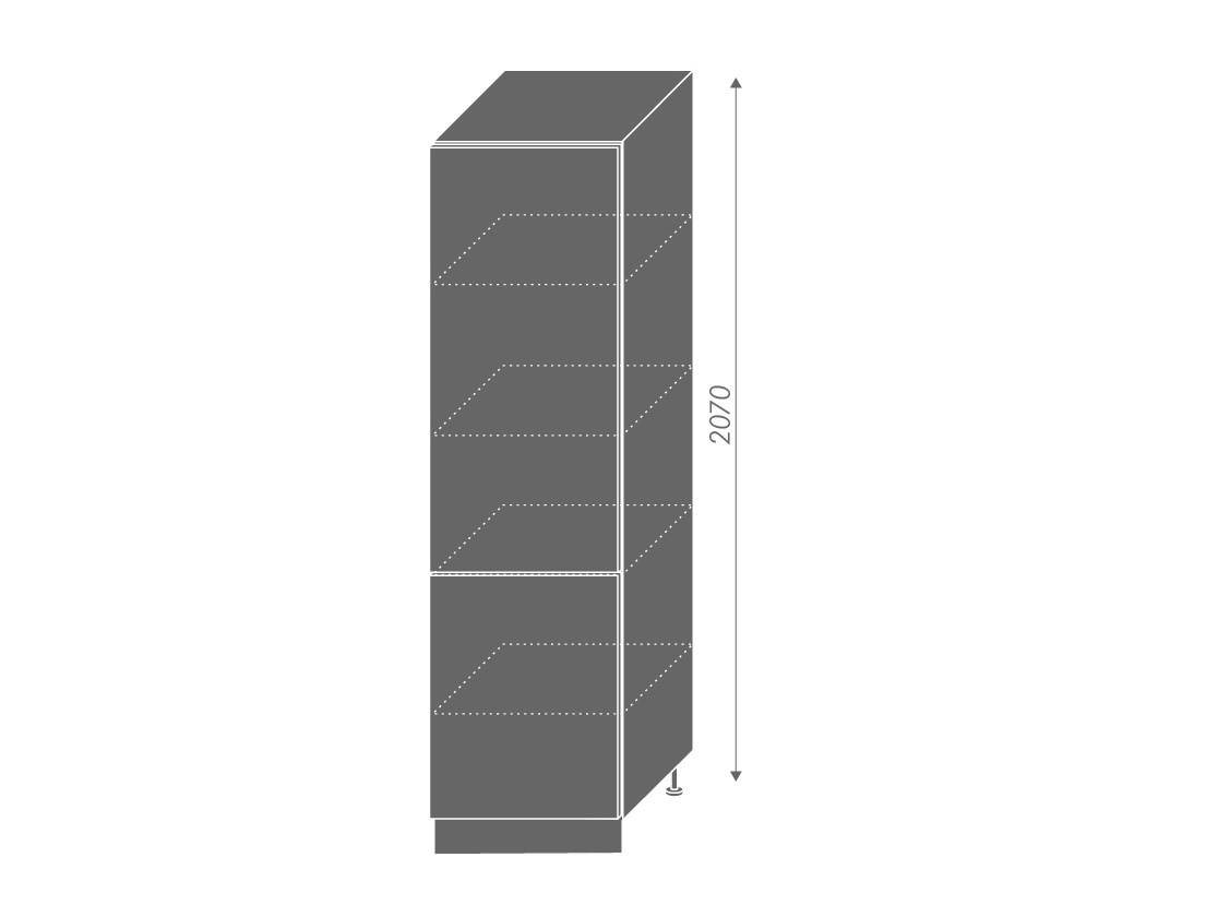 SHAULA, potravinová skříň D14DP 60, korpus: grey, barva: black