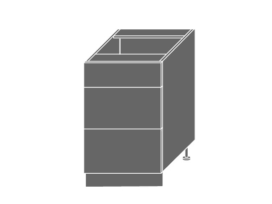 SHAULA, skříňka dolní D3m 50, korpus: grey, barva: white
