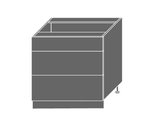 SHAULA, skříňka dolní D3m 80, korpus: bílý, barva: black