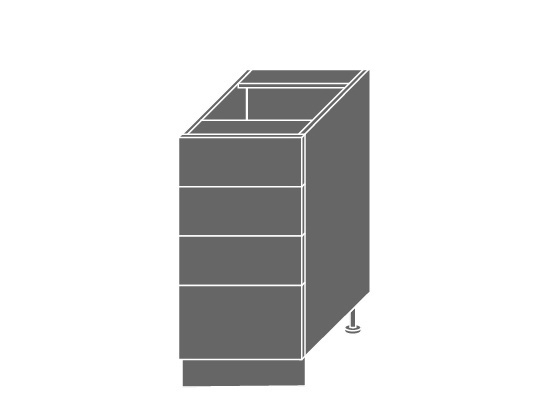 SHAULA, skříňka dolní D4m 40, korpus: grey, barva: black