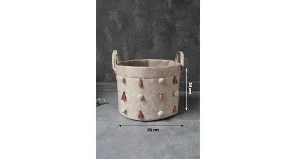 Plstěný košík NN01056, krémová