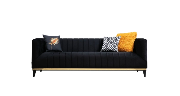 Pohovka ALEŠ, černá/zlatá