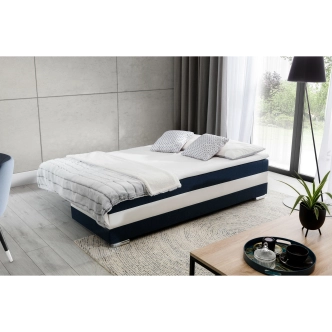 Pohovka ANDEM, modrá látka/bílá ekokůže