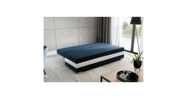 Pohovka ANDEM, modrá látka/bílá ekokůže