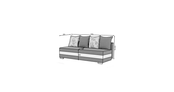 Pohovka ANDEM, modrá látka/bílá ekokůže