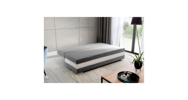 Pohovka ANDEM, světle šedá látka/bílá ekokůže