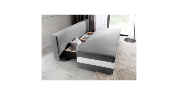 Pohovka ANDEM, světle šedá látka/bílá ekokůže