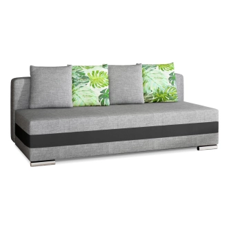 Pohovka ANDEM, světle šedá látka/černá ekokůže