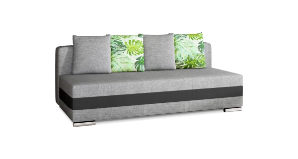 Pohovka ANDEM, světle šedá látka/černá ekokůže