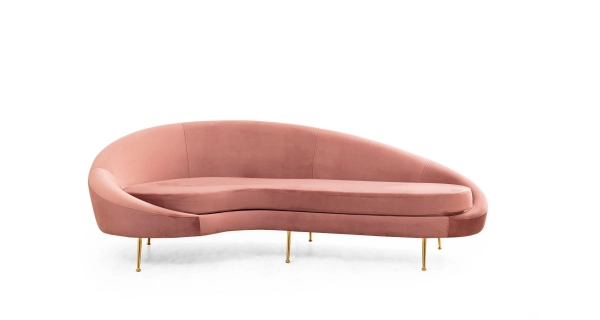 Pohovka ARMARIO, levá, růžová