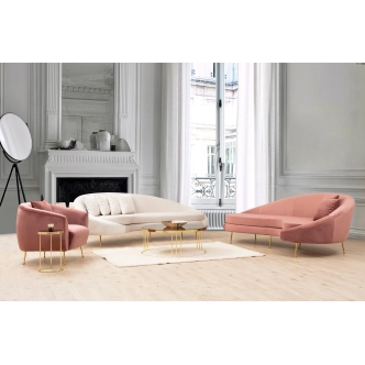 Pohovka ARMARIO, pravá, růžová