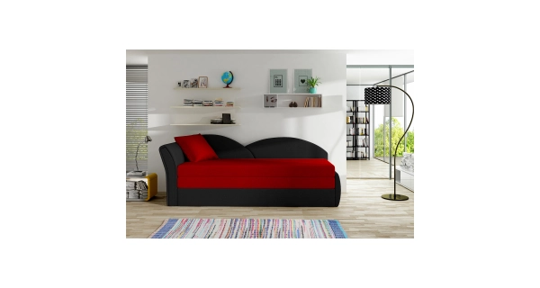 Pohovka BANBURY, levá, červená látka/černá látka