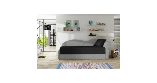 Pohovka BANBURY, pravá, černá látka/šedá látka