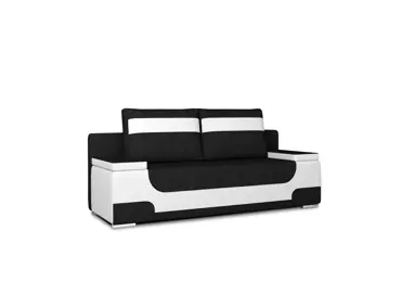 Pohovka BUKIN, černá látka/bílá ekokůže