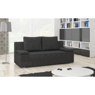 Pohovka BUKIN, černá látka/černá ekokůže