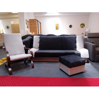 Pohovka CANZORZEL, šedá látka / černá látka