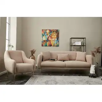 Pohovka CORTNEY, béžová/zlatá