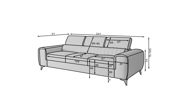 Pohovka CURRAN 12, tmavě modrá látka