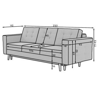 Pohovka DOLBY, šedá