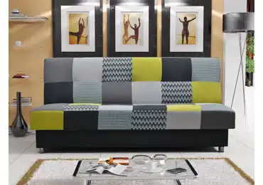 Pohovka FRAXINI 4, látka mix žlutozelený