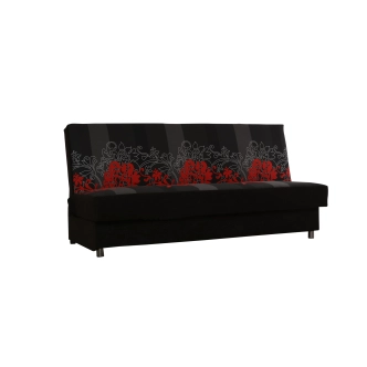 Pohovka GALGULA 2, látka květy červené/černá látka