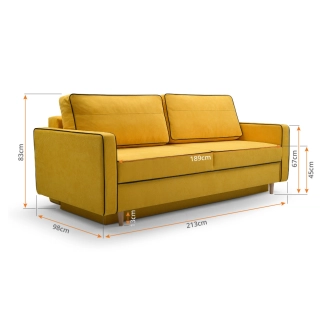 Pohovka GERMANO, světle šedá