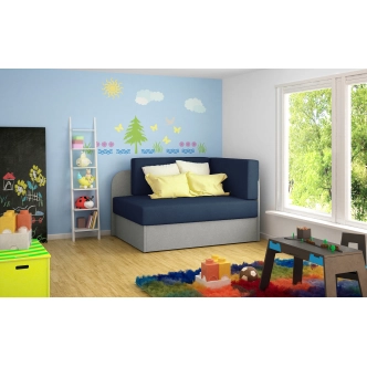 Pohovka HYSTRIX 01, modrá/světle šedá látka