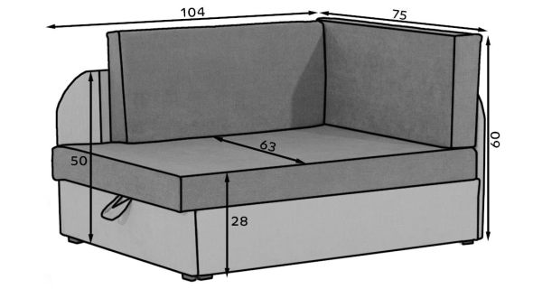 Pohovka HYSTRIX 01, modrá/světle šedá látka