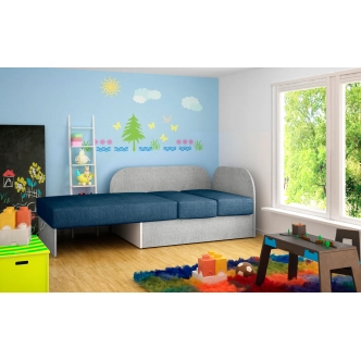 Pohovka HYSTRIX 07,tmavě modrá/světle šedá látka