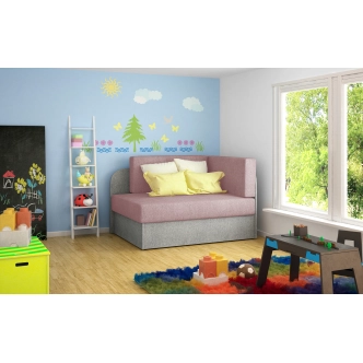 Pohovka HYSTRIX 08, růžová/světle šedá látka