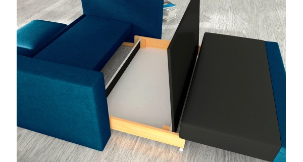 Pohovka KASDAN 6, modrá látka