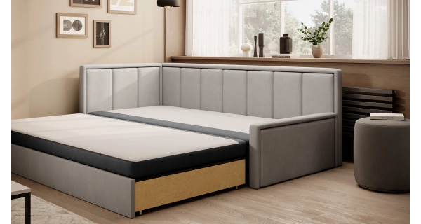 Pohovka MESAS 01, levá, šedá látka