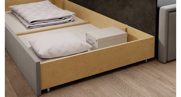 Pohovka MESAS 01, levá, šedá látka