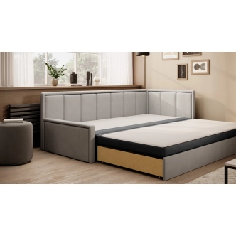 Pohovka MESAS 01, pravá, šedá látka