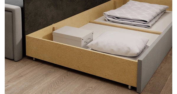 Pohovka MESAS 01, pravá, šedá látka