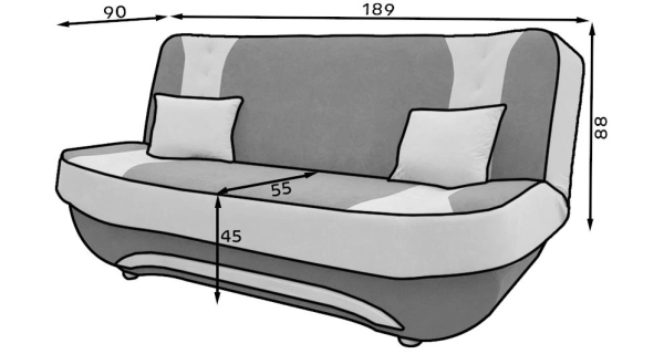 Pohovka NECTON 02, černá látka/zelená látka