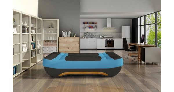 Pohovka NECTON 03, černá látka/modrá látka