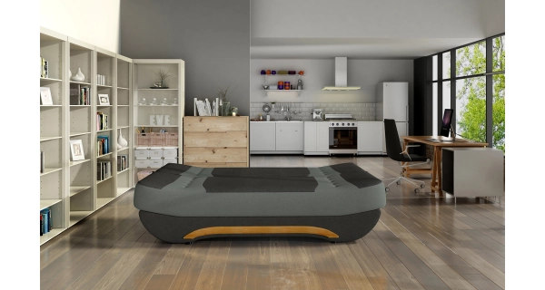 Pohovka NECTON 04, černá látka/světle šedá látka