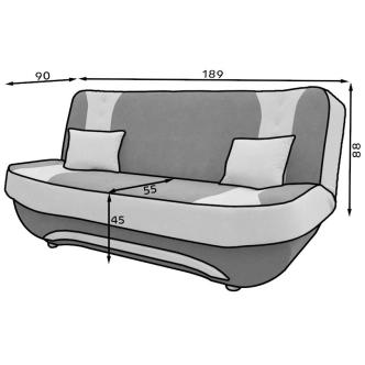 Pohovka NECTON 12, světle šedá látka/bílá ekokůže