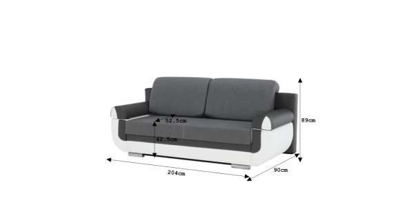 Pohovka PRALINE, bílá/šedá