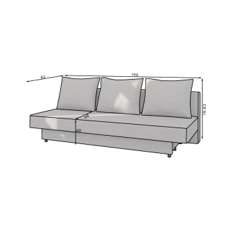 Pohovka REASON, hnědá