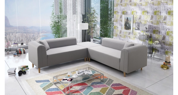 Pohovka REMENE, levá, šedá DOPRODEJ