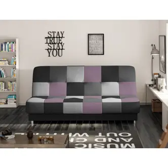 Pohovka SCIORRA 1, černo-šedo-fialová látka