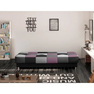 Pohovka SCIORRA 1, černo-šedo-fialová látka