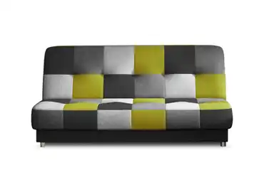 Pohovka SCIORRA 3, černo-šedo-žlutá látka