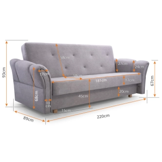 Pohovka STANISLAV, šedá