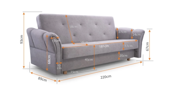 Pohovka STANISLAV, šedá